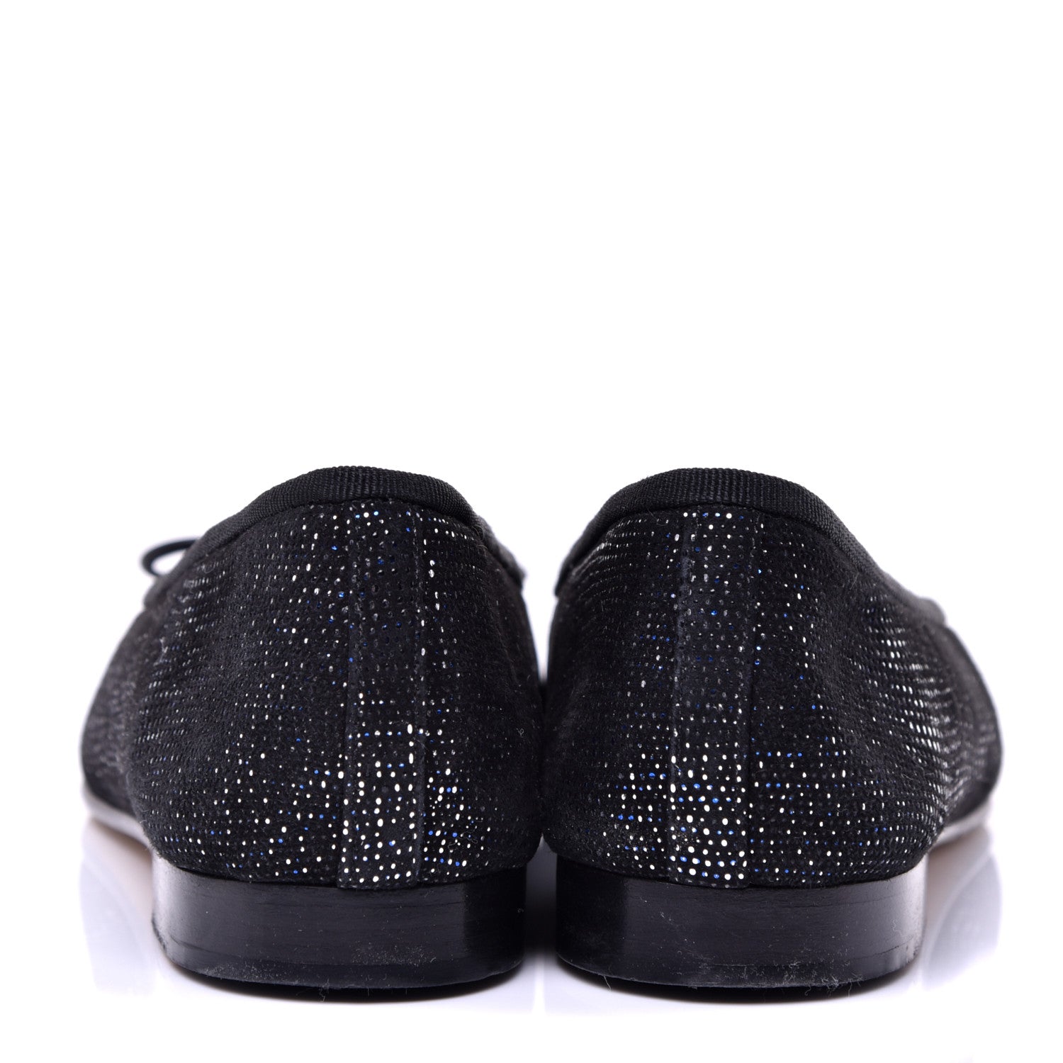 Chanel Fantasy Goatskin Patent Calfskin CC Cap Toe Ballerina Flats 36.5 Black Blue 7 of 11