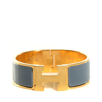 Hermes Enamel Clic Clac H Wide Bracelet PM Slate 1 of 5
