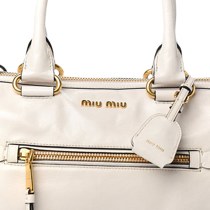 Miu Miu Vitello Shine Zip Tote Talco 8 of 8