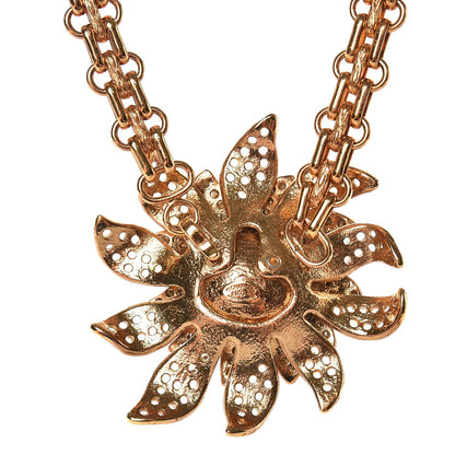 Chanel Crystal Pearl Flower CC Chain Link Necklace Gold 4 of 4