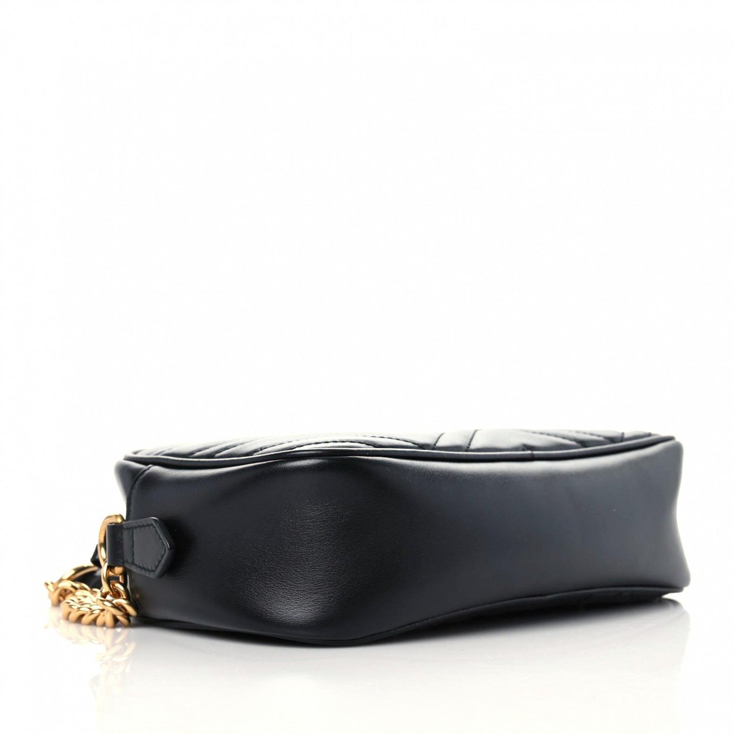 Calfskin Matelasse Small GG Marmont Chain Shoulder Bag Black
