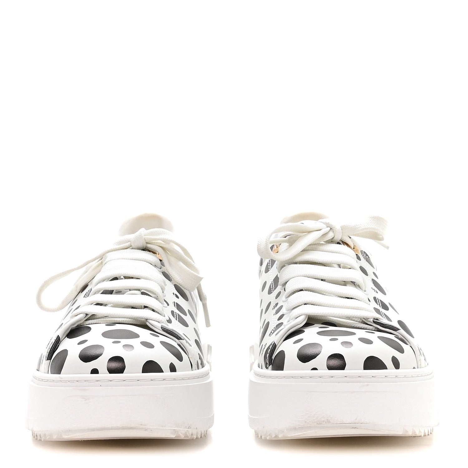 Louis Vuitton LV X YK Calfskin Printed Infinity Dots Time Out Sneakers 38.5 White 3 of 8