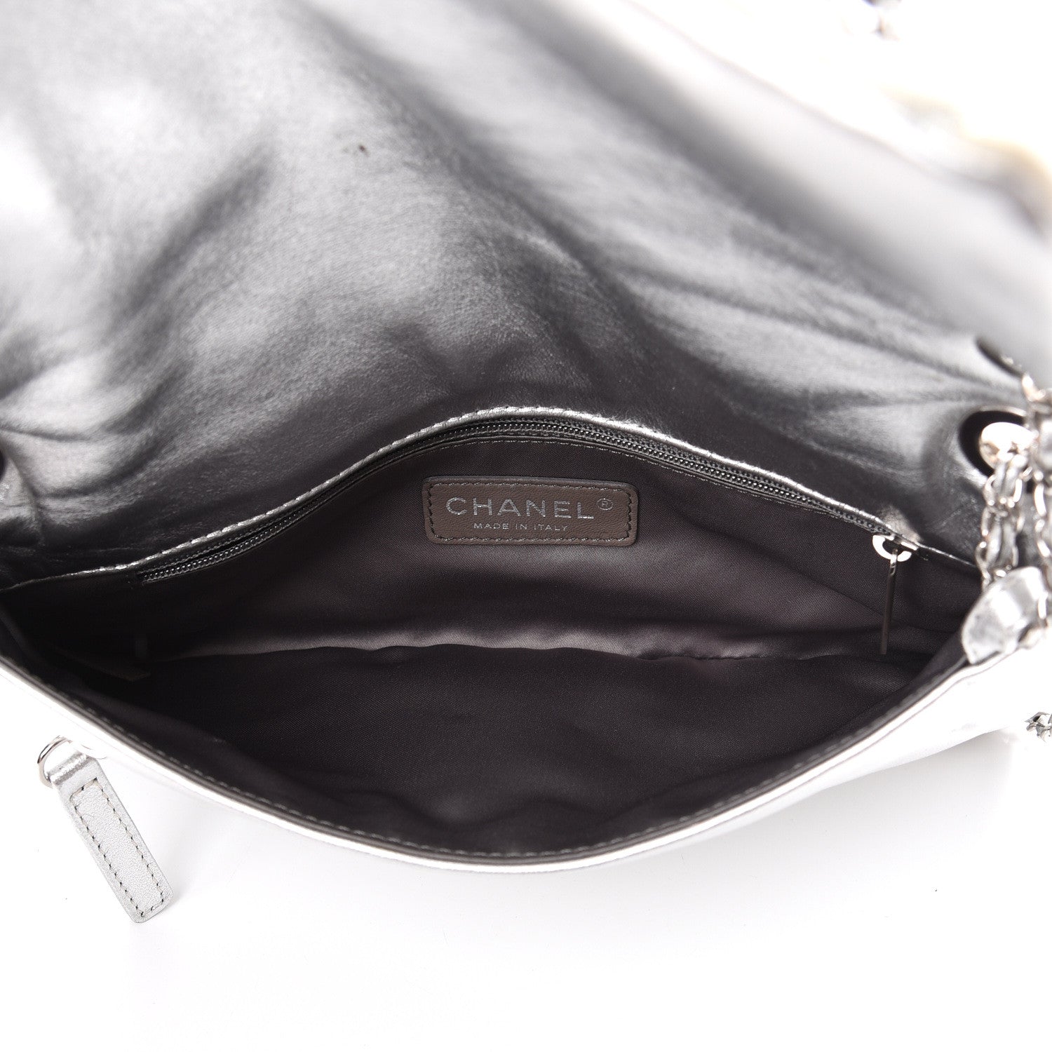 Chanel Lambskin Embossed CC Flap Shoulder Bag White 4 of 13