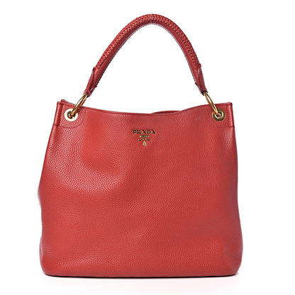 Prada Vitello Daino Hobo Red 1 of 16