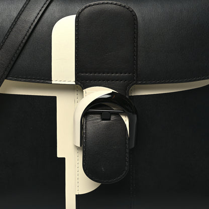 Delvaux Box Calfskin Light And Shadow MM Brillant Satchel Black Ivory 8 of 14