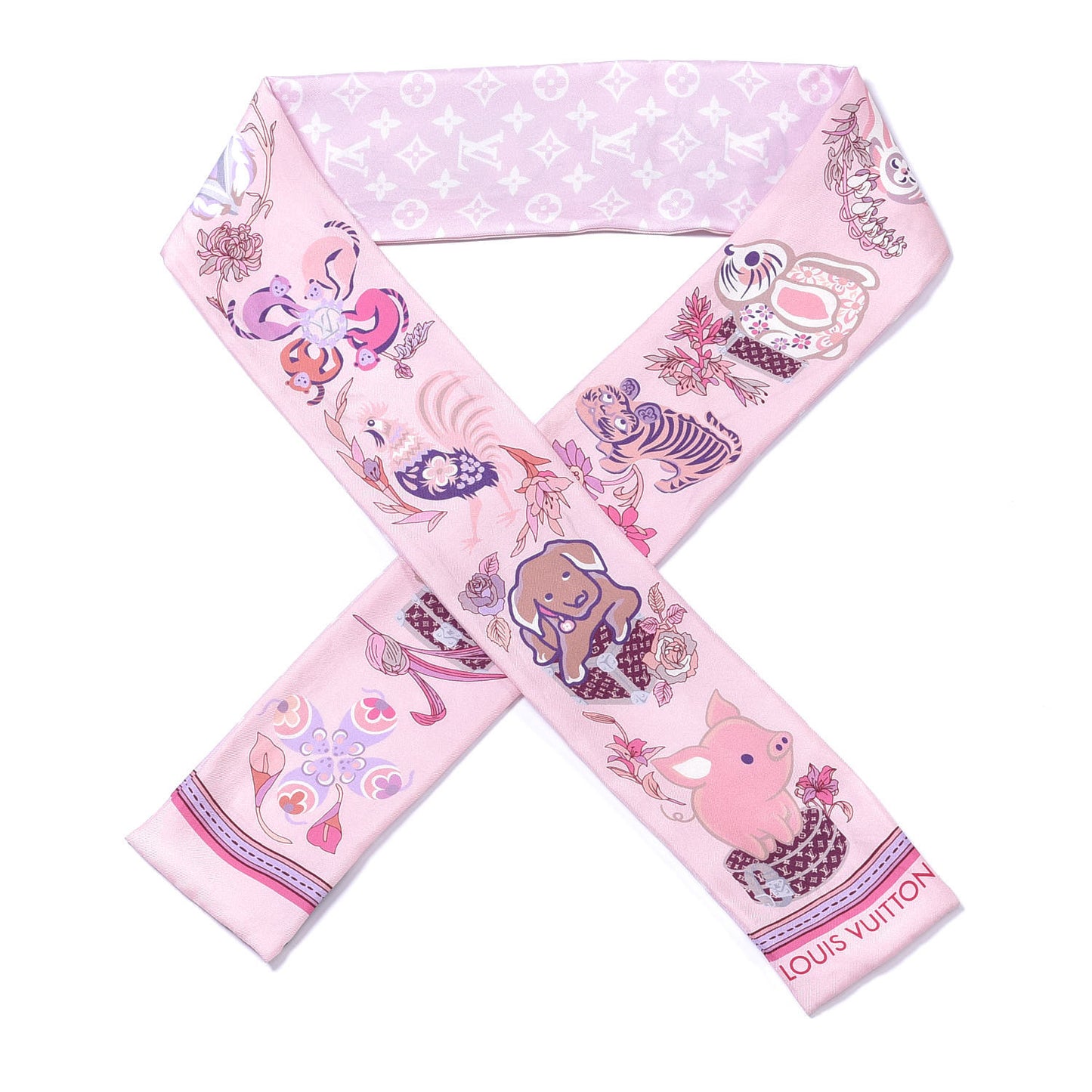 Silk Monogram Superstition Bandeau Light Pink