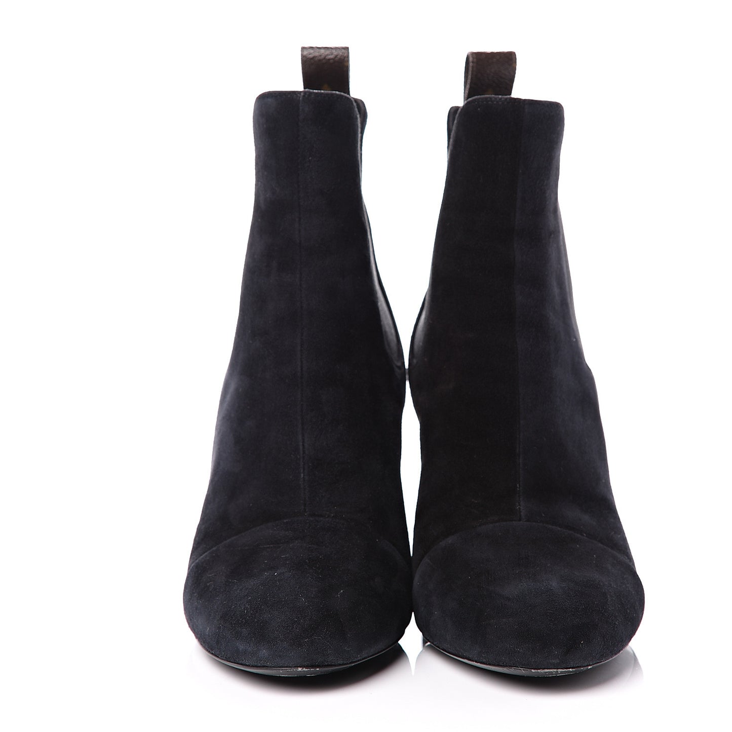 Suede Monogram Uniformes Cap Toe Chelsea 80mm Ankle Boots 38.5 Black