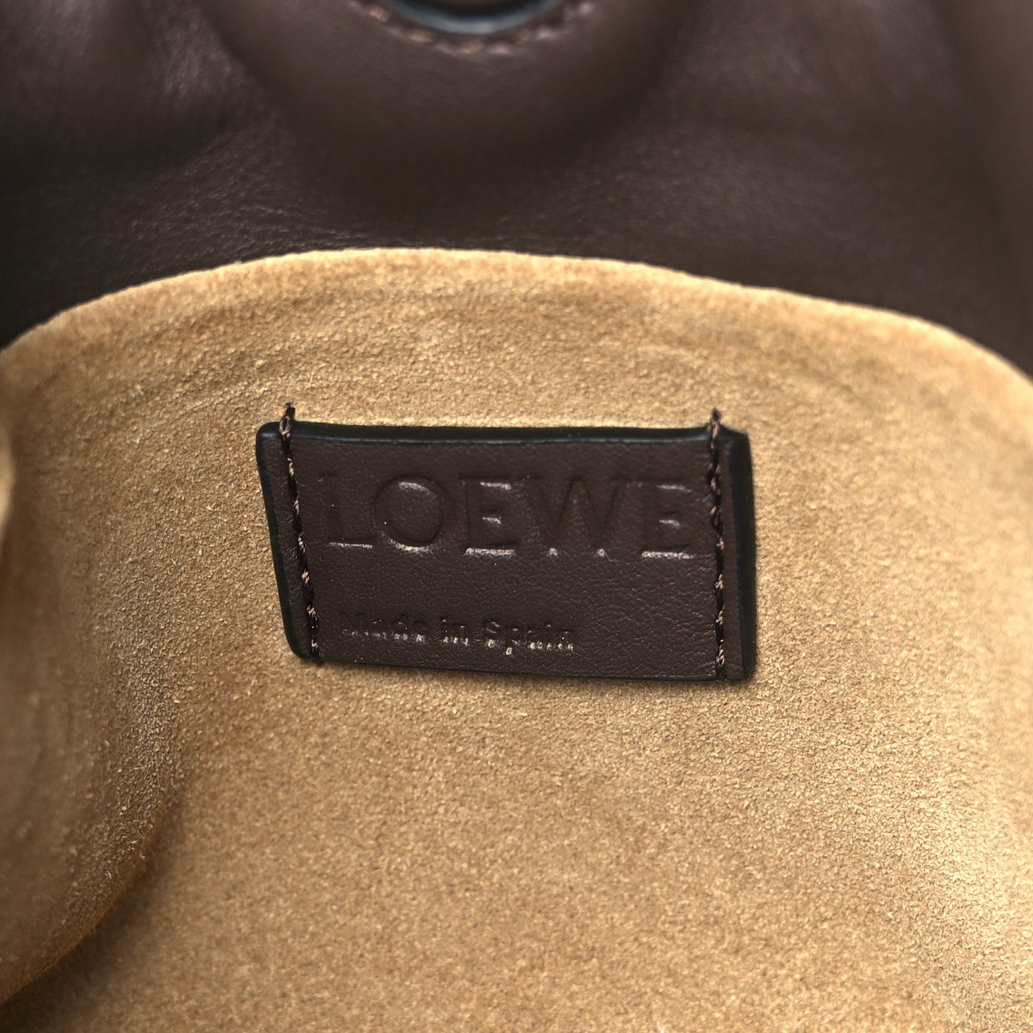 Loewe Calfskin Mini Flamenco Knot Clutch Chocolate 6 of 10