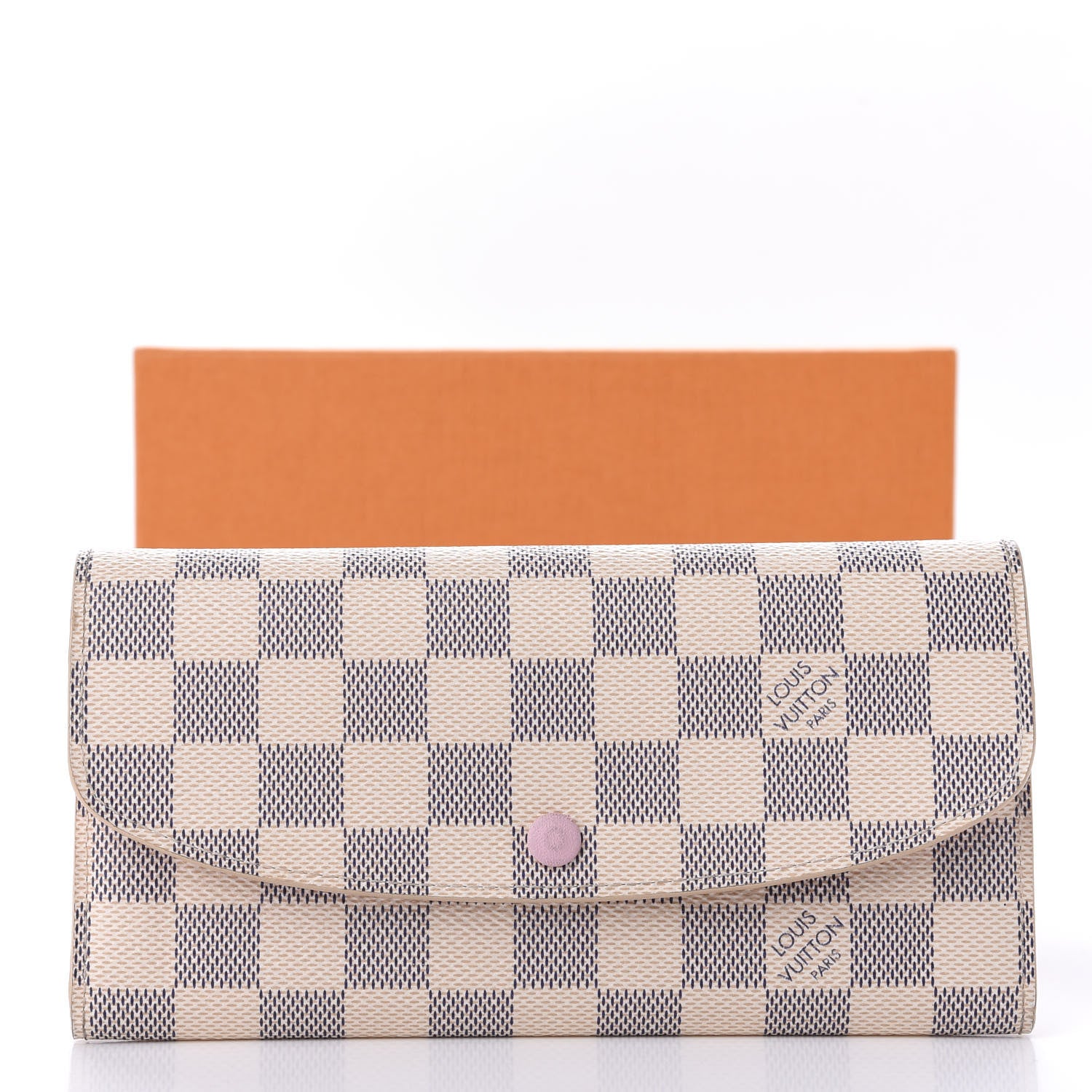 Louis Vuitton Damier Azur Emilie Wallet Rose Ballerine 11 of 11