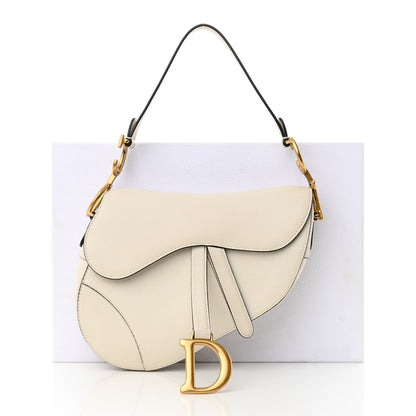 Christian Dior Grained Calfskin Saddle Bag White 14 of 14