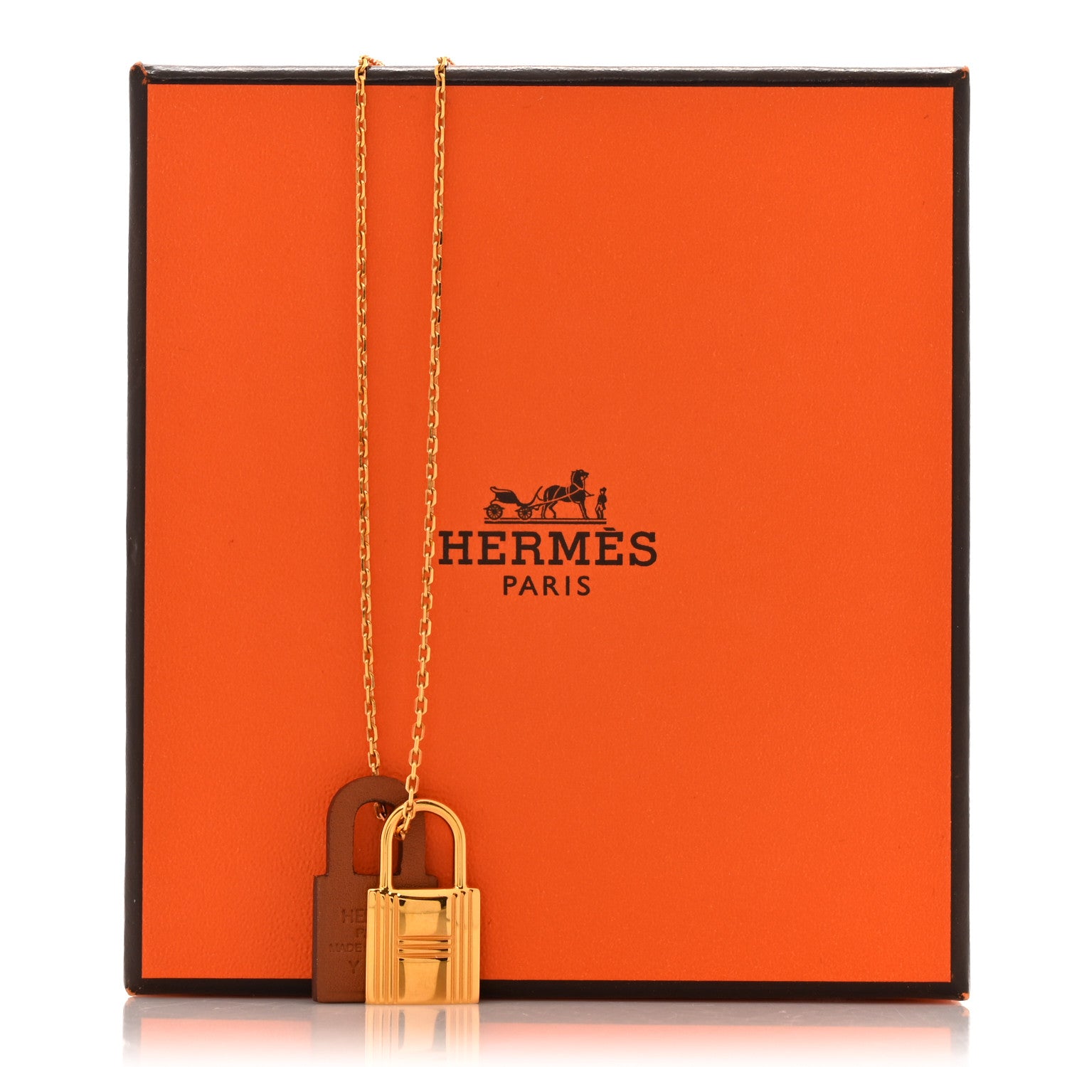 Hermes Swift Small O'Kelly Pendant Necklace Gold 7 of 7