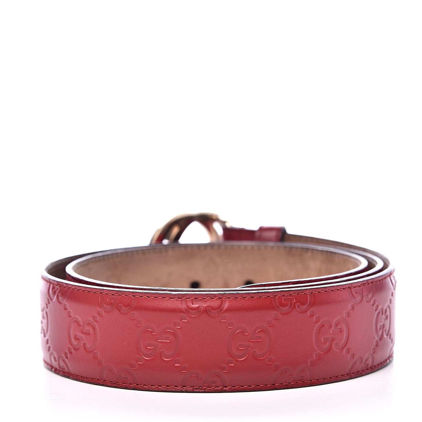 Guccissima Signature Interlocking G 37mm Belt 90 36 Hibiscus Red