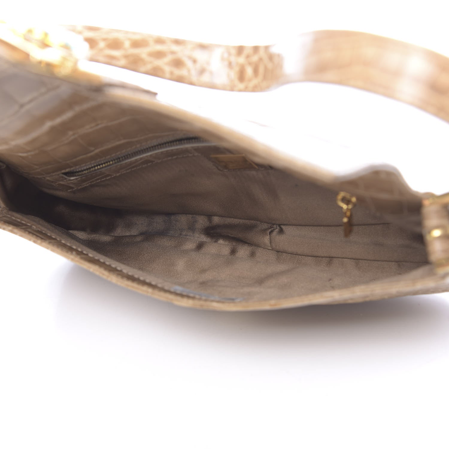 Fendi Fabric Crocodile Crystal Lizard Baguette 5 of 11