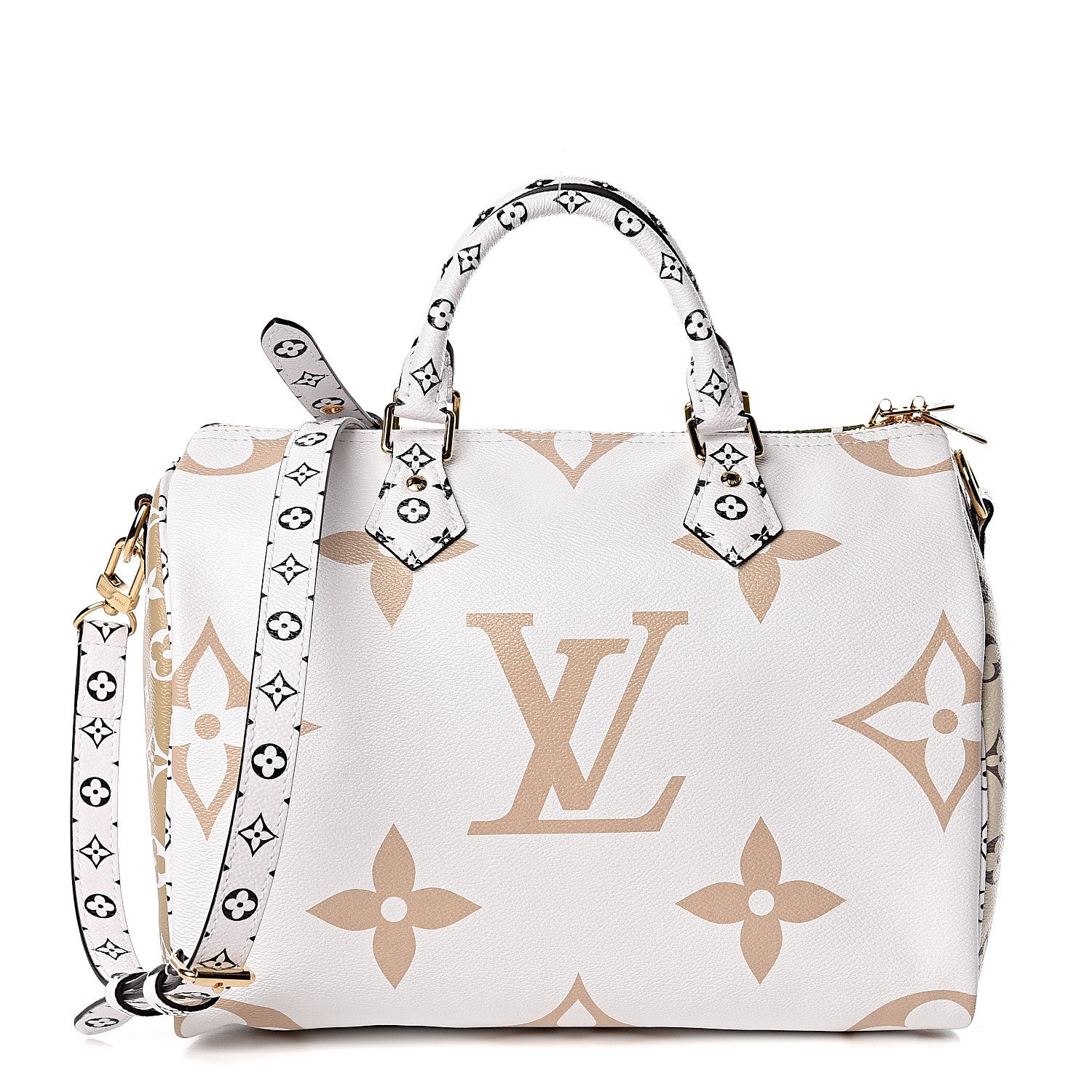 Louis Vuitton Monogram Giant Speedy Bandouliere 30 Kaki Beige 1 of 11