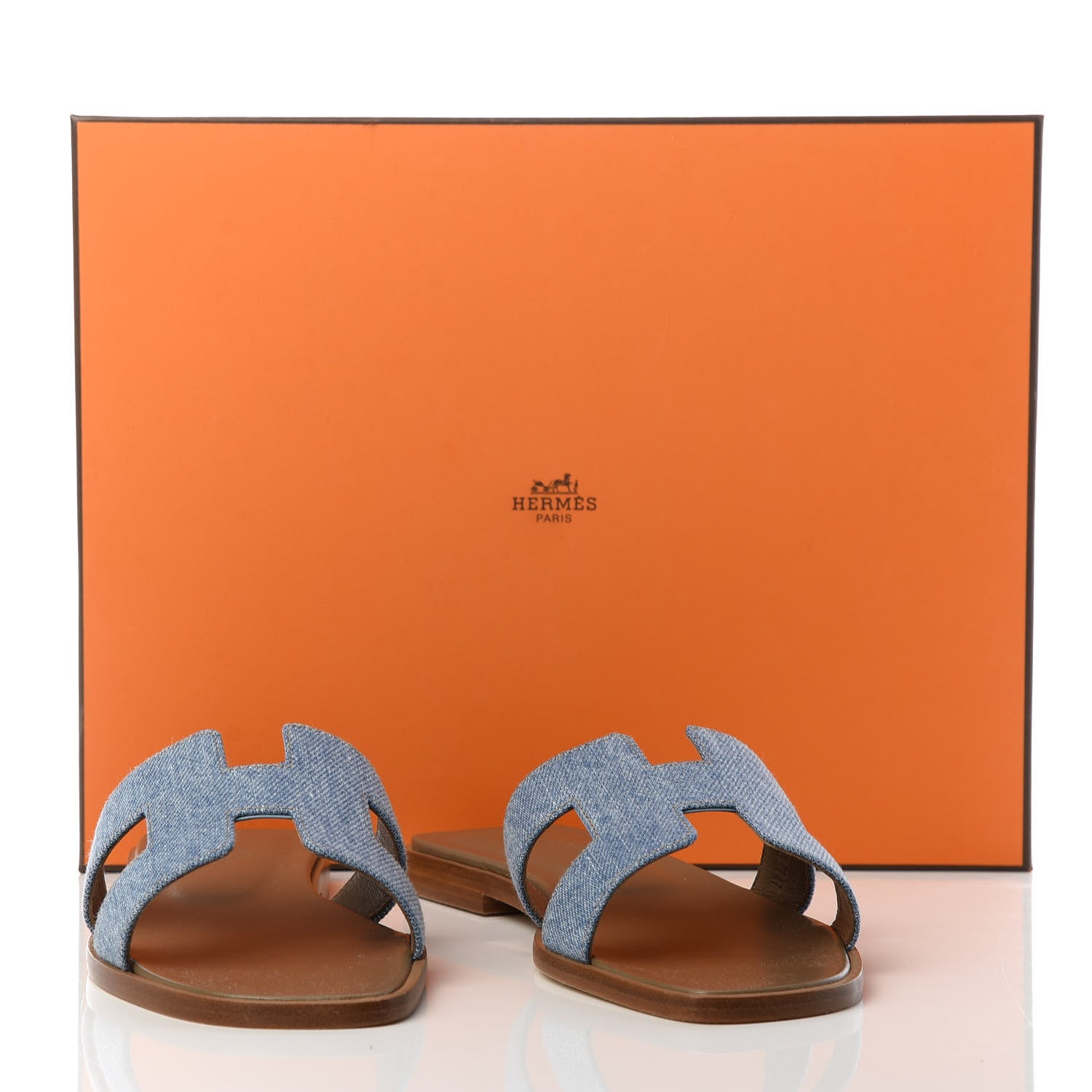 Hermes Denim Canvas Oran Sandals 35 Bleu Clair 9 of 9