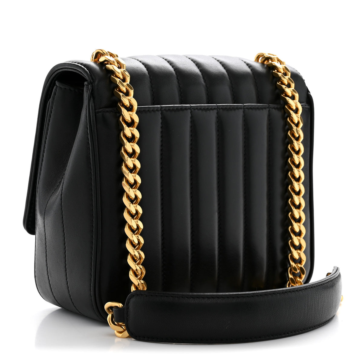 Saint Laurent Lambskin Matelasse Monogram Medium Vicky Chain Bag Black 3 of 10
