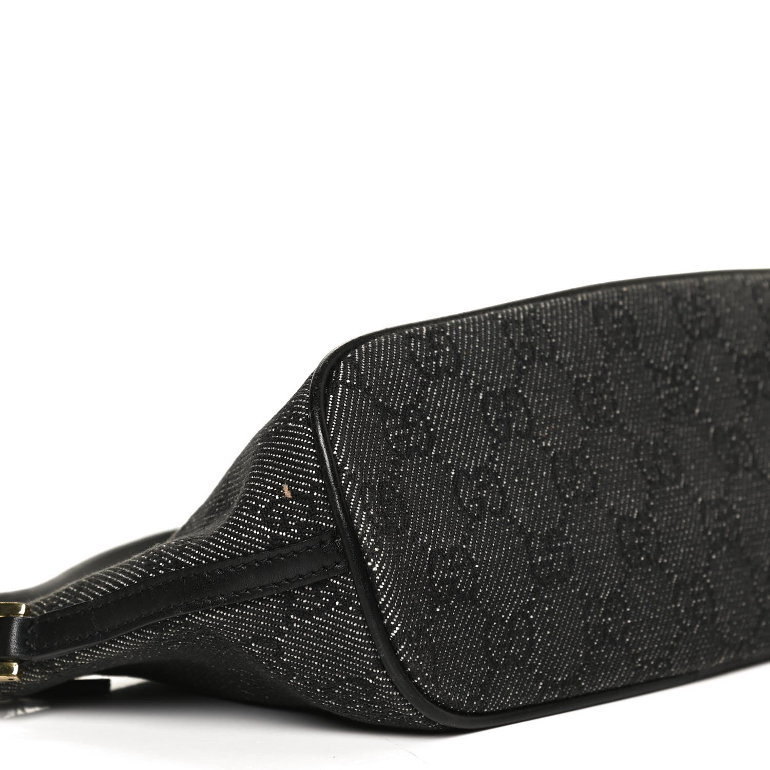 Gucci Denim Monogram Boat Pochette Black 9 of 11