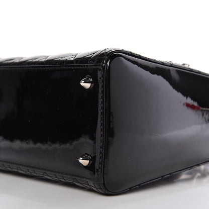Christian Dior Patent Cannage Medium Lady Dior Black 7 of 10