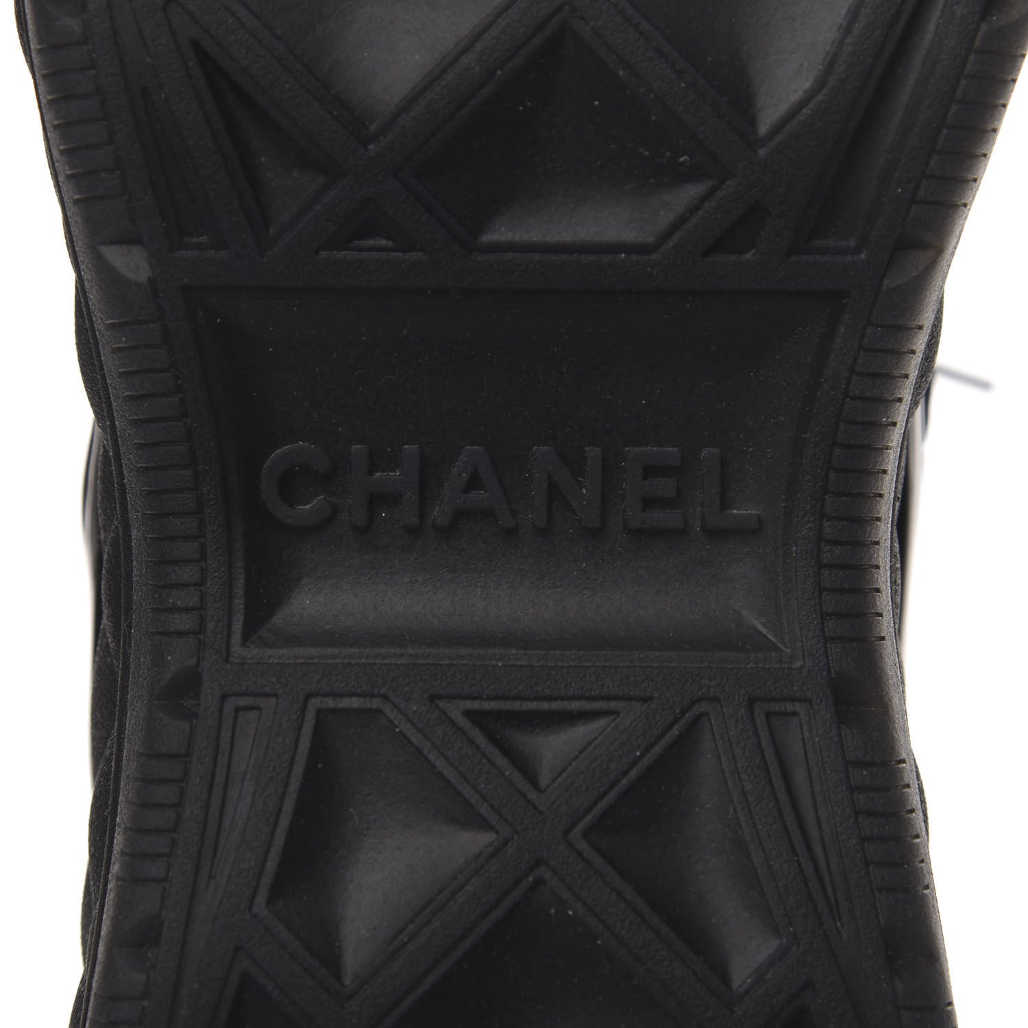 Chanel Fabric Calfskin Suede Womens CC Sneakers 37 Navy 6 of 9