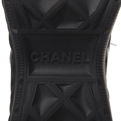 Chanel Fabric Calfskin Suede Womens CC Sneakers 37 Navy 6 of 9