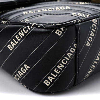 Gucci X BALENCIAGA Calfskin Matelasse Logo Print Small GG Marmont Shoulder Bag Black 8 of 9