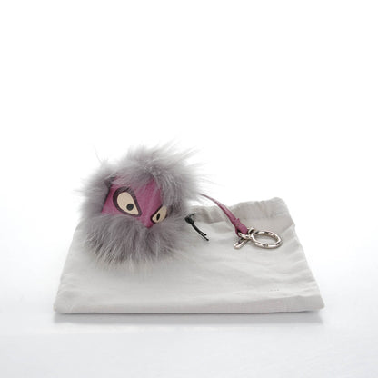 Fendi Fox Fur Jessy Jr Monster Bag Bug Charm Lilla Multicolor Perla 4 of 4