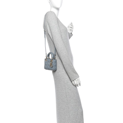 Christian Dior Lambskin Cannage Micro Lady Dior Cloud Blue 2 of 11
