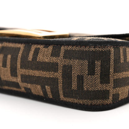 Fendi Fabric Jacquard FF 1974 Mini Baguette Tobacco Moro Black 11 of 12