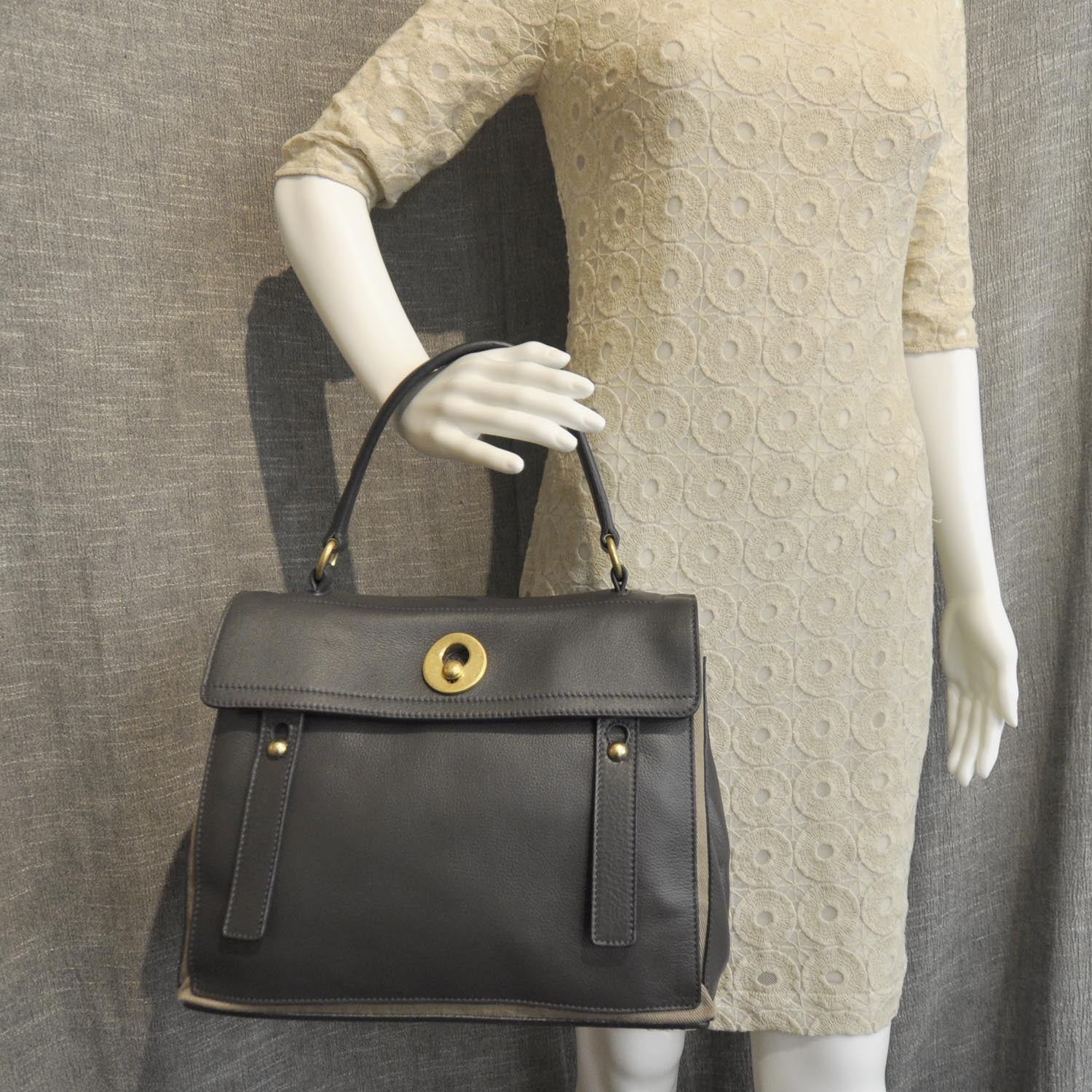 Saint Laurent Leather Medium Muse Two Grey 4 of 9