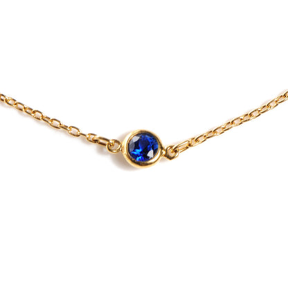 Tiffany 18K Yellow Gold Blue Sapphire Color By The Yard Elsa Peretti Bracelet 3 of 6
