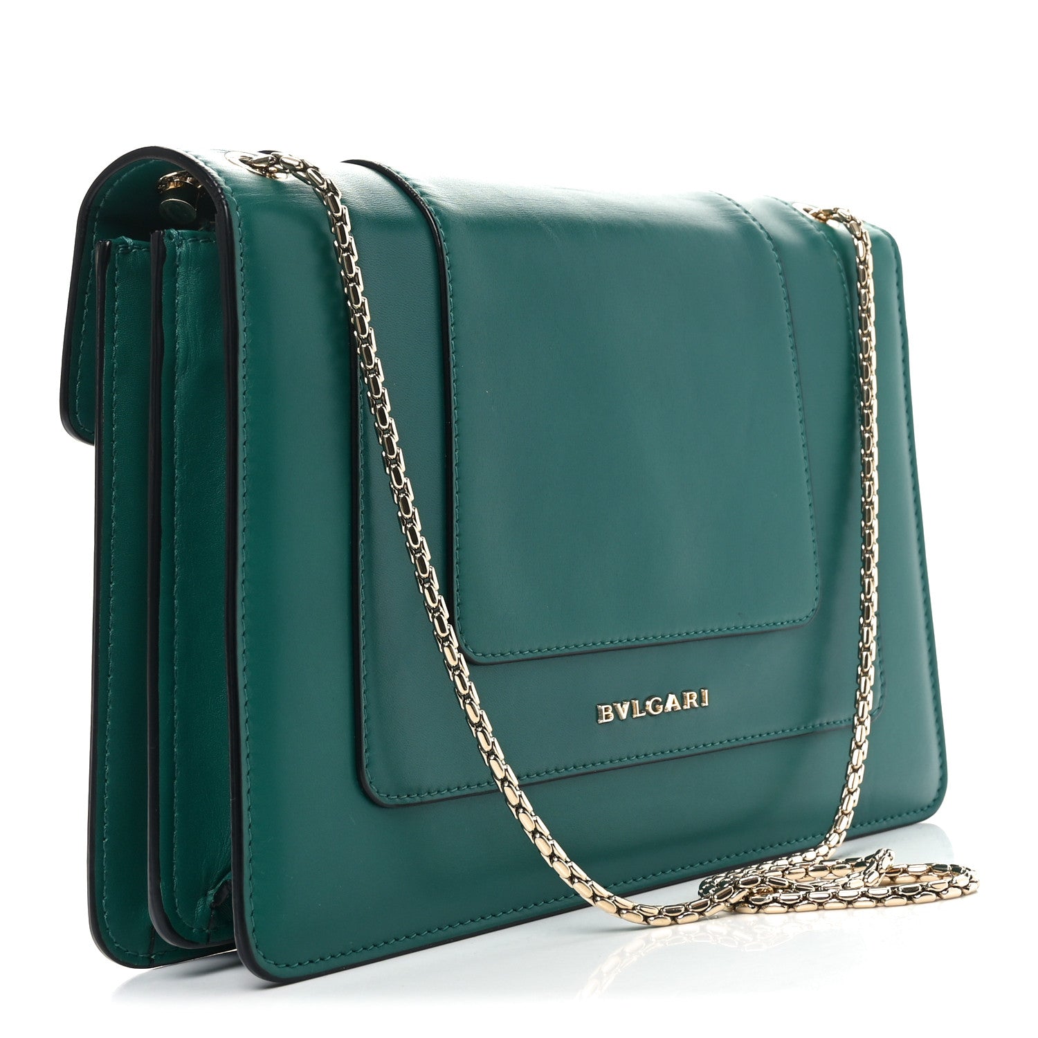 Bulgari Calfskin Serpenti Forever Shoulder Bag Emerald Green 3 of 10