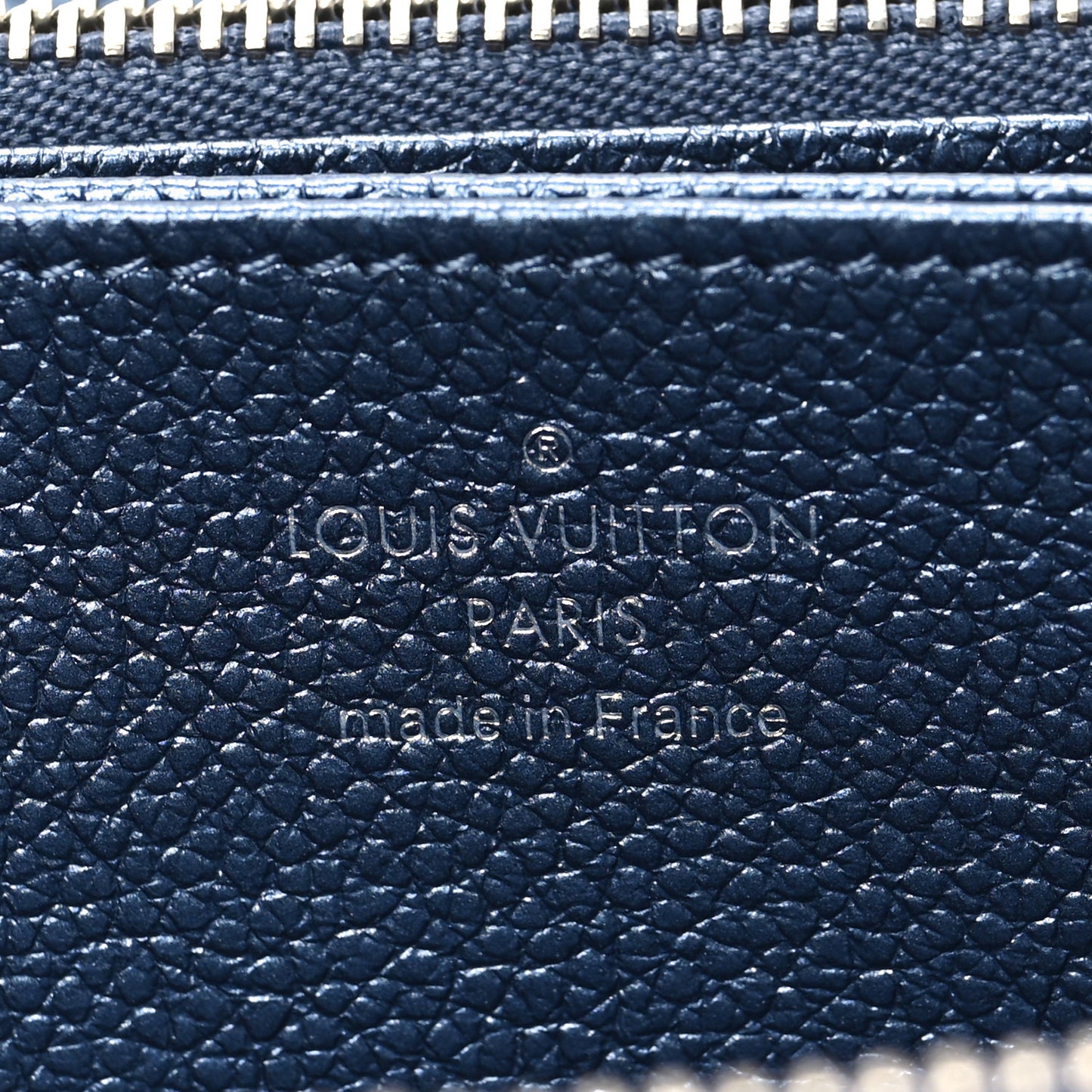 Metallic Empreinte Monogram Zippy Wallet Navy Nacre