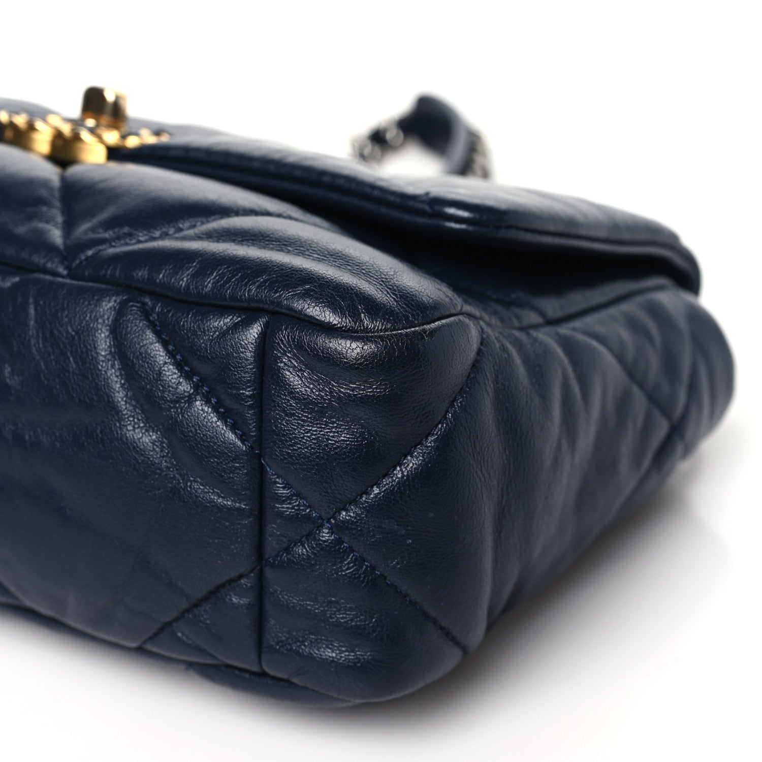 Chanel Goatskin Quilted Medium Chanel 19 Flap Navy Blue 10 of 10