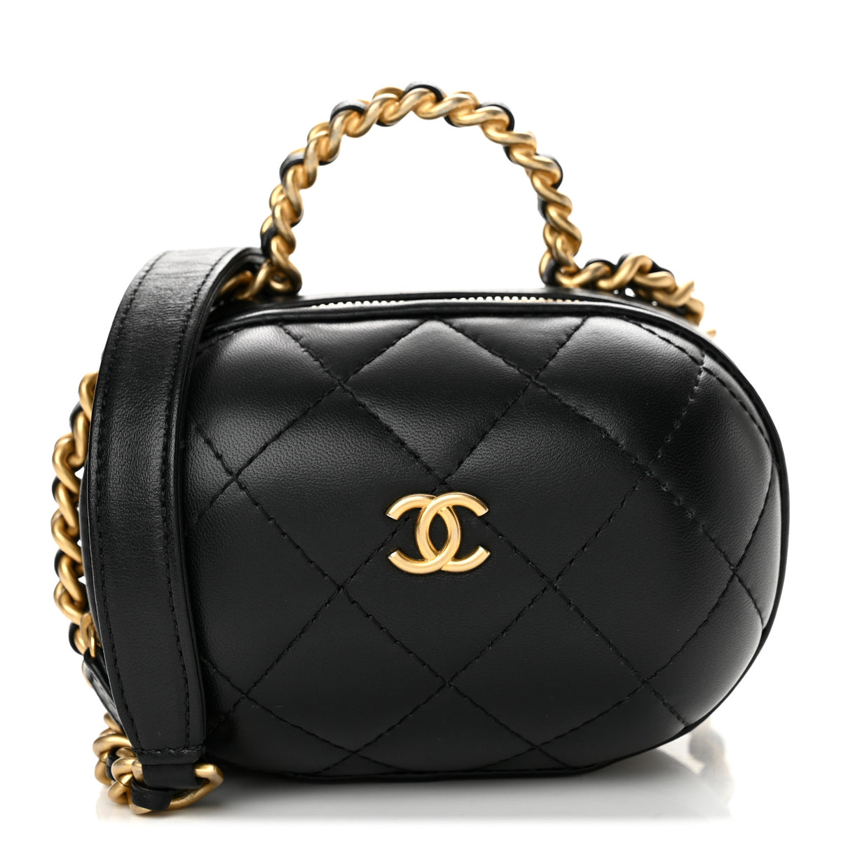 Chanel Lambskin Quilted Small CC Bubble Vanity Case Black 1 of 12