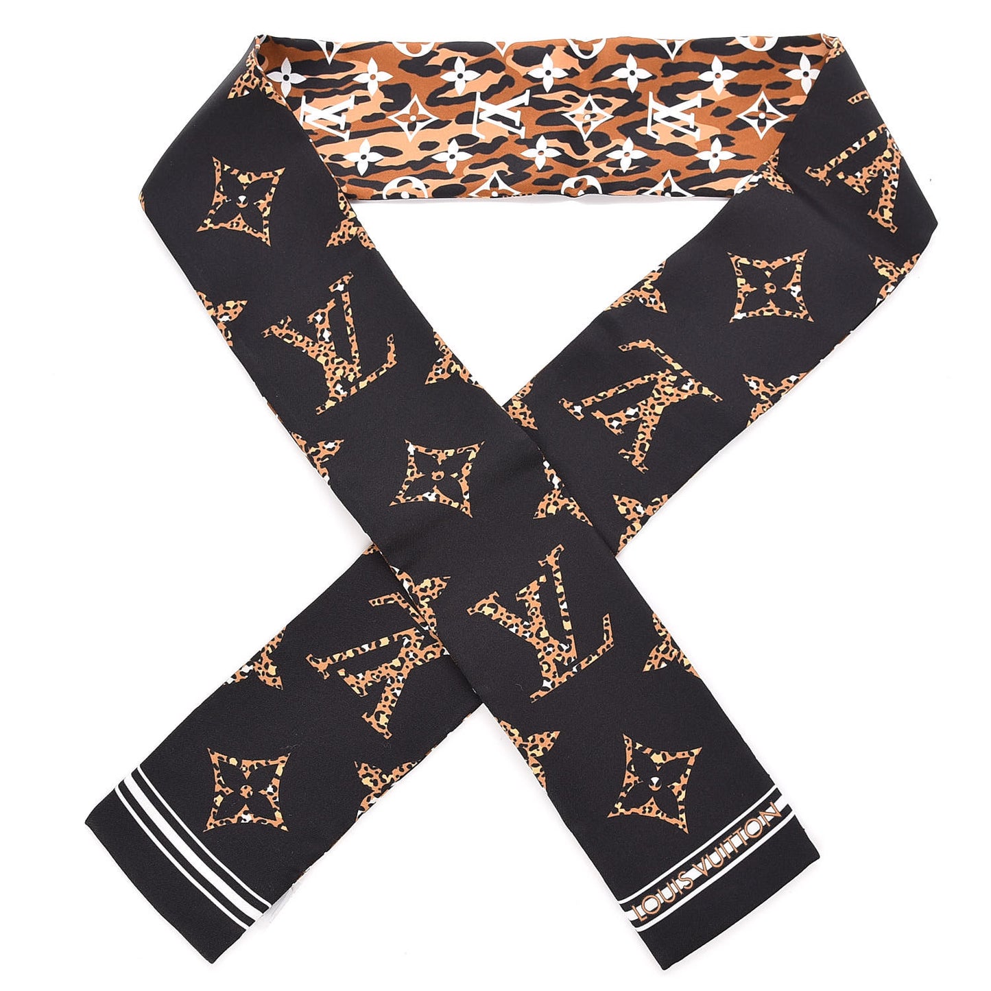Silk Monogram Giant Jungle Bandeau Black
