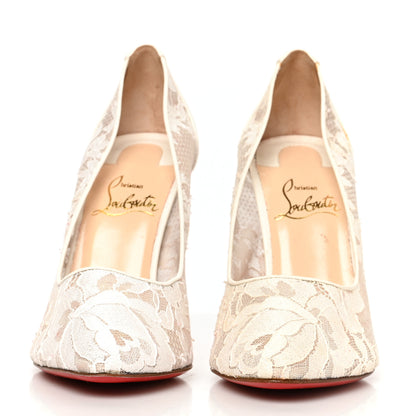 Christian Louboutin Lace Dorissima 100 Pumps 36 White 2 of 8