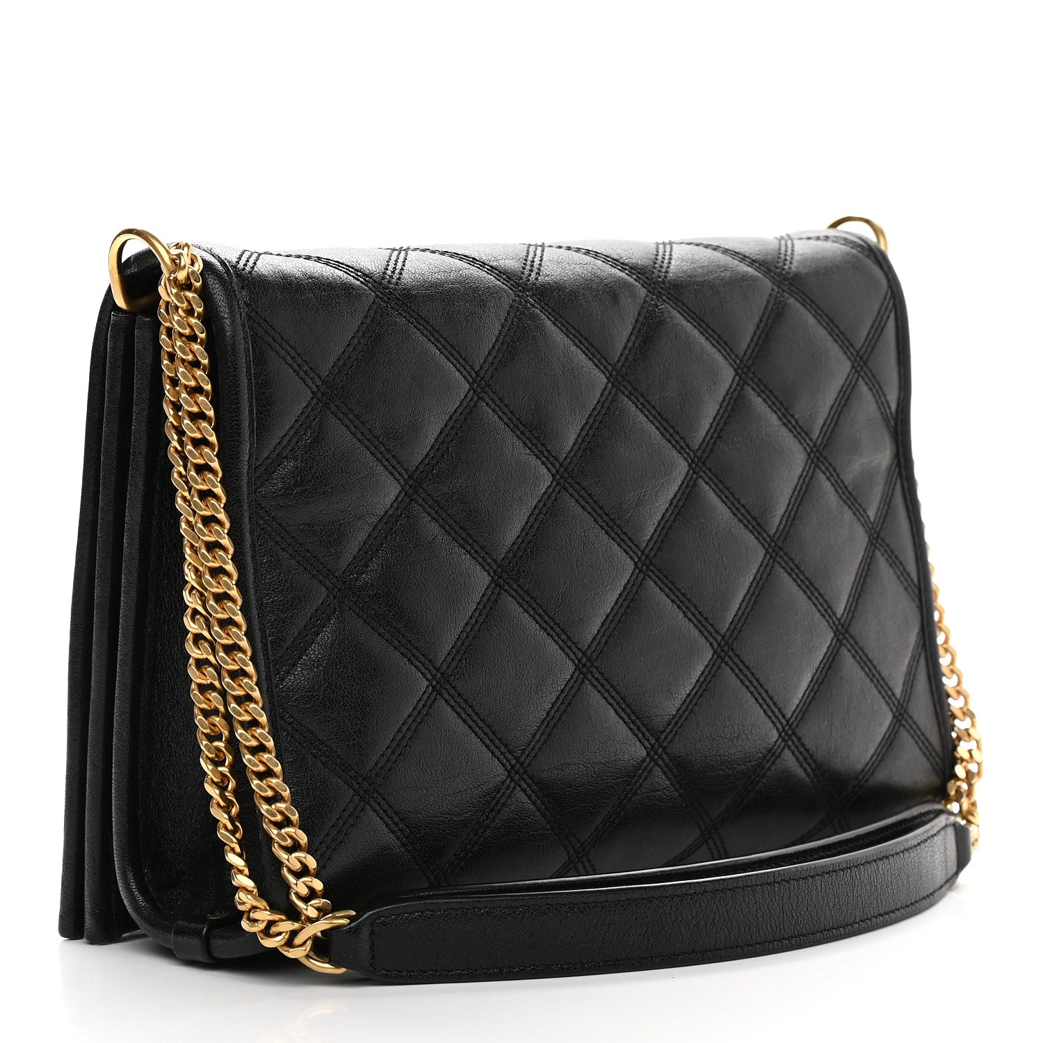 Saint Laurent Lambskin Quilted Mini Becky Chain Bag Black 2 of 9