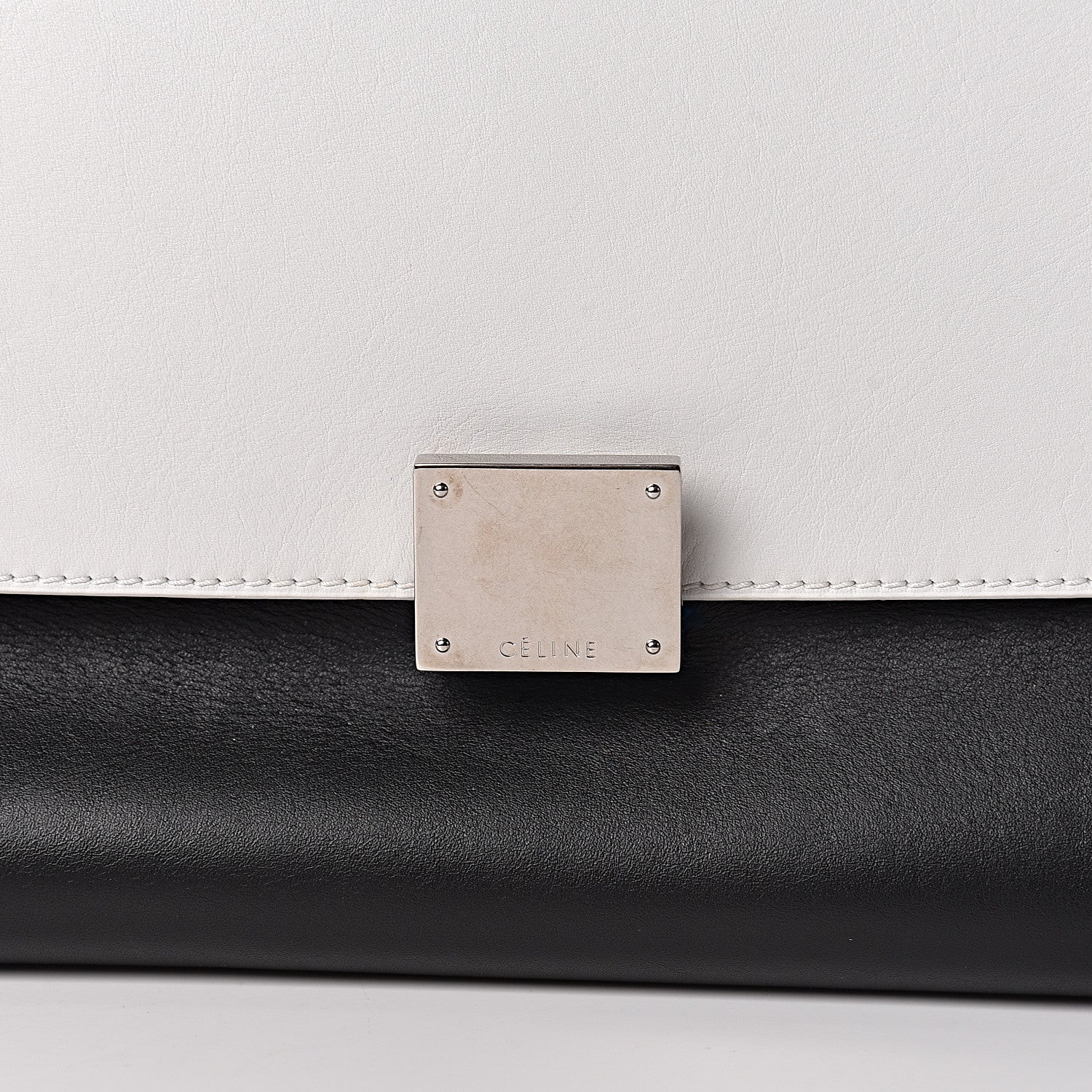Celine Calfskin Suede Tri-Color Double Zip Trapeze Peach 12 of 12