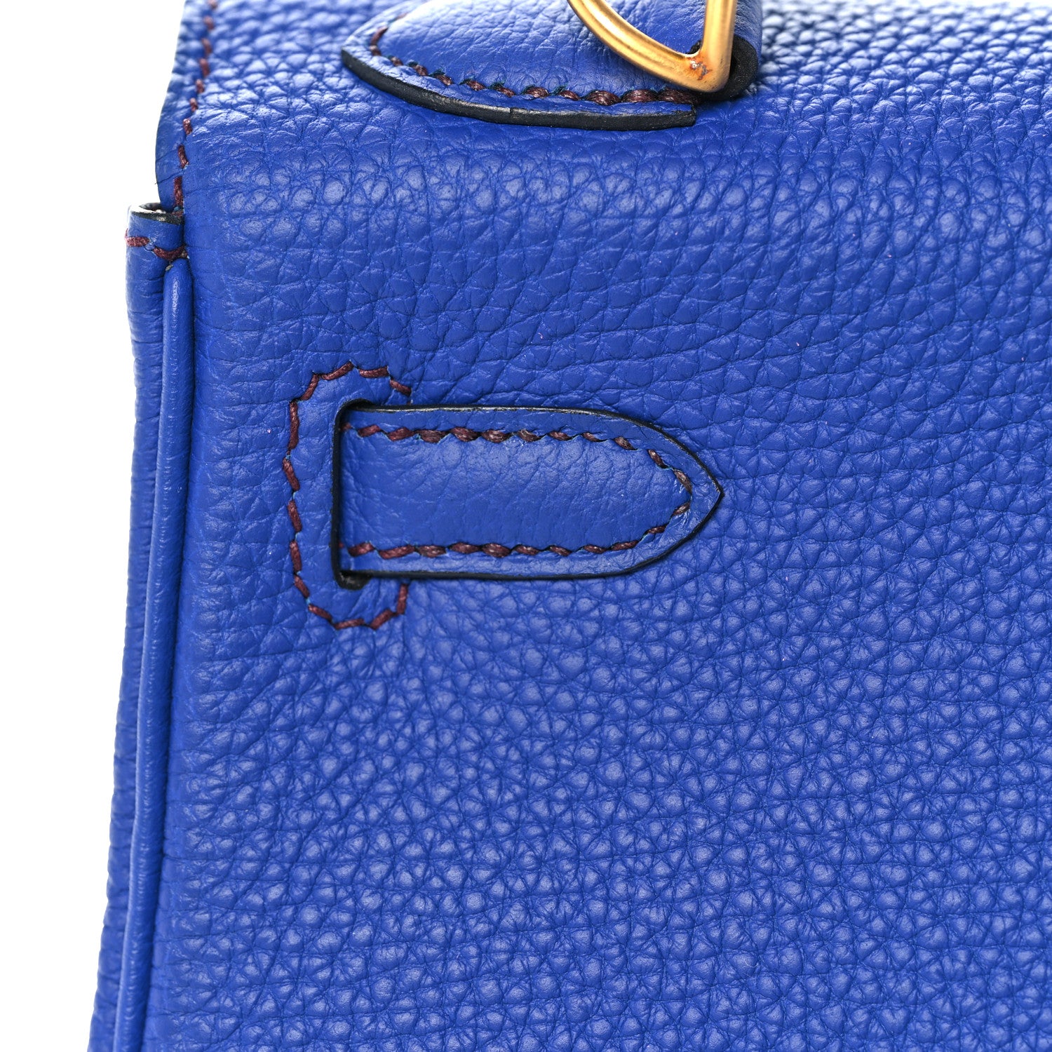Hermes Togo Horseshoe Kelly Retourne 25 Bleu Electrique Bordeaux 13 of 38