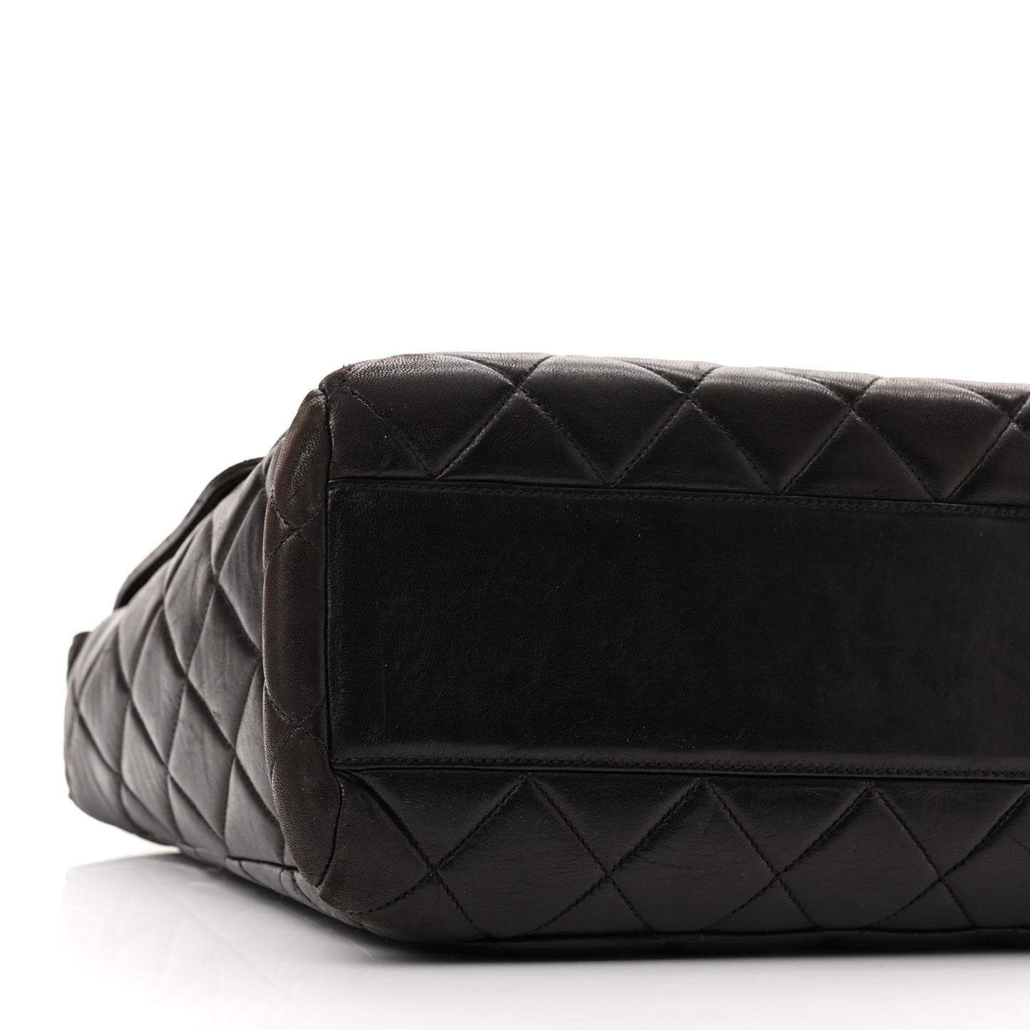 Lambskin Quilted CC Flap Shoulder Bag Black