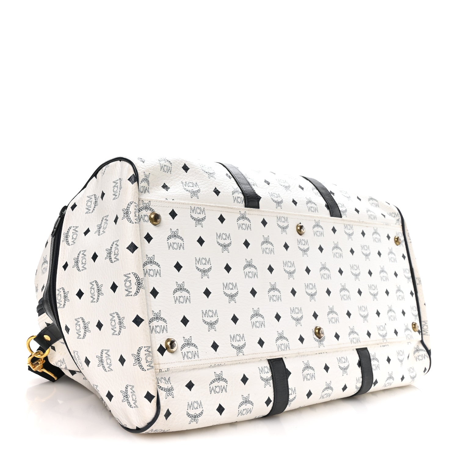 MCM Visetos Weekender Duffle Bag White 3 of 9