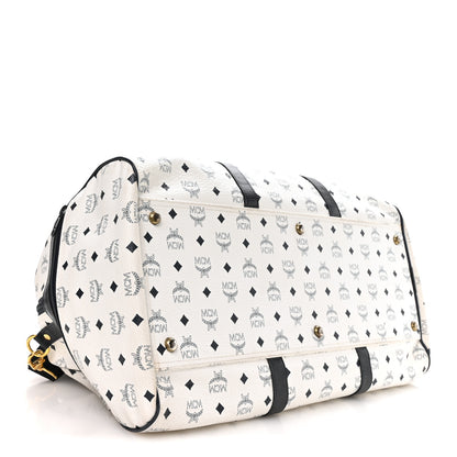 MCM Visetos Weekender Duffle Bag White 3 of 9