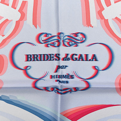 Hermes Silk Brides De Gala Shadow Scarf 90 Bleu Ciel Rose Vif 5 of 6