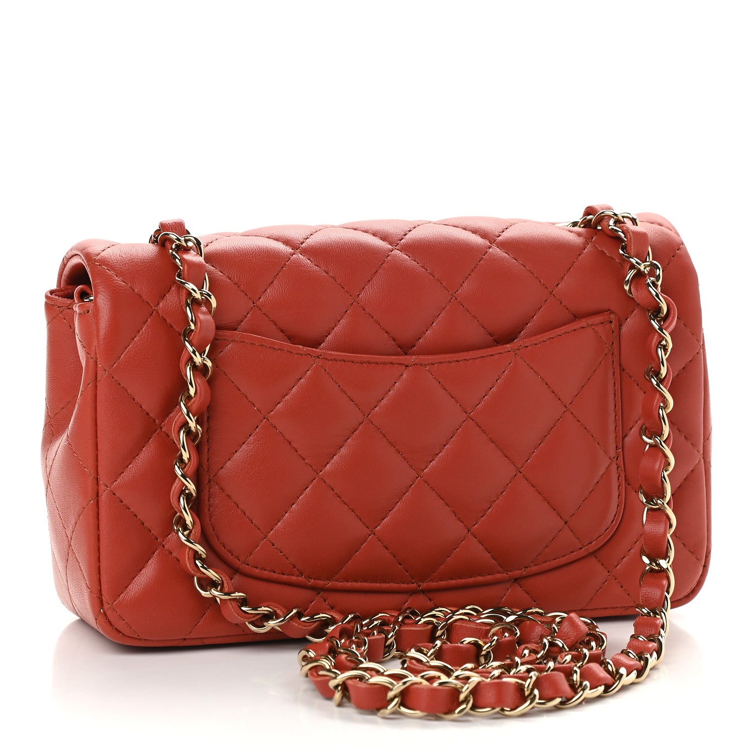 Chanel Lambskin Quilted Mini Rectangular Flap Brown 2 of 8