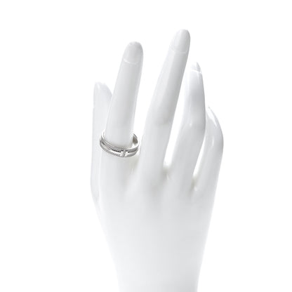 Tiffany 18K White Gold Diamond T Two Wide Ring 61 9.5 2 of 6