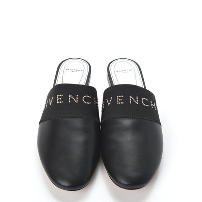 Givenchy Calfskin Crystal Embellished Bedford Logo Mule Slides 39.5 Black 5 of 10