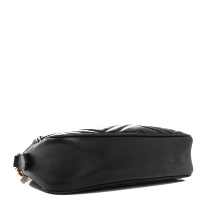 Gucci Calfskin Matelasse Small GG Marmont Chain Shoulder Bag Black 4 of 13