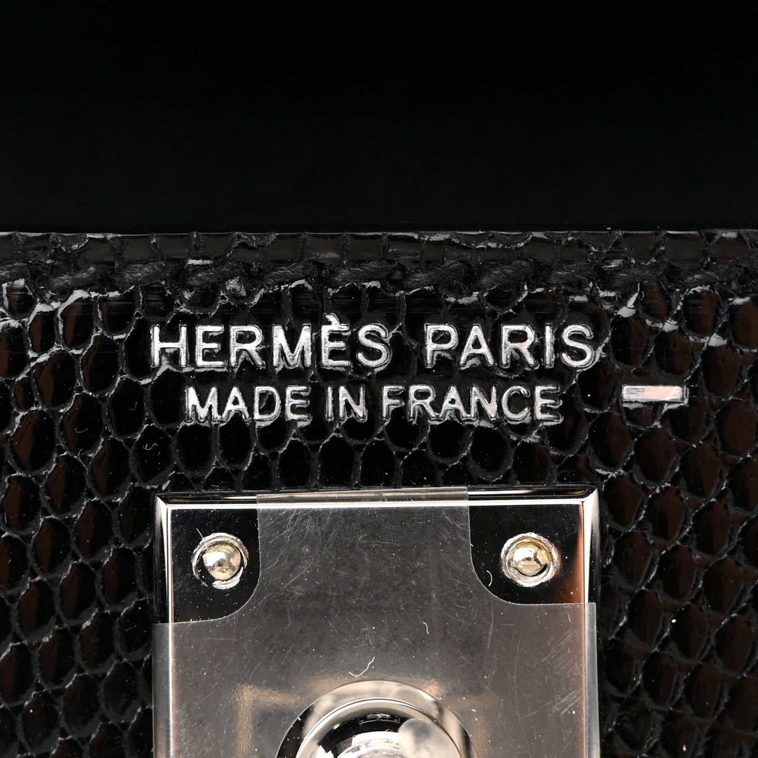 Hermes Shiny Lizard Mini Kelly Sellier 20 Black 6 of 14