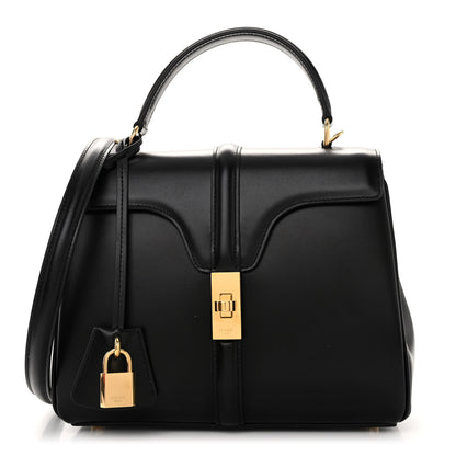 Celine Satinated Calfskin Small 16 Top Handle Bag Black 1 of 10