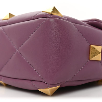 Valentino Garavani Nappa Medium Roman Stud Shoulder Bag Malva 9 of 10